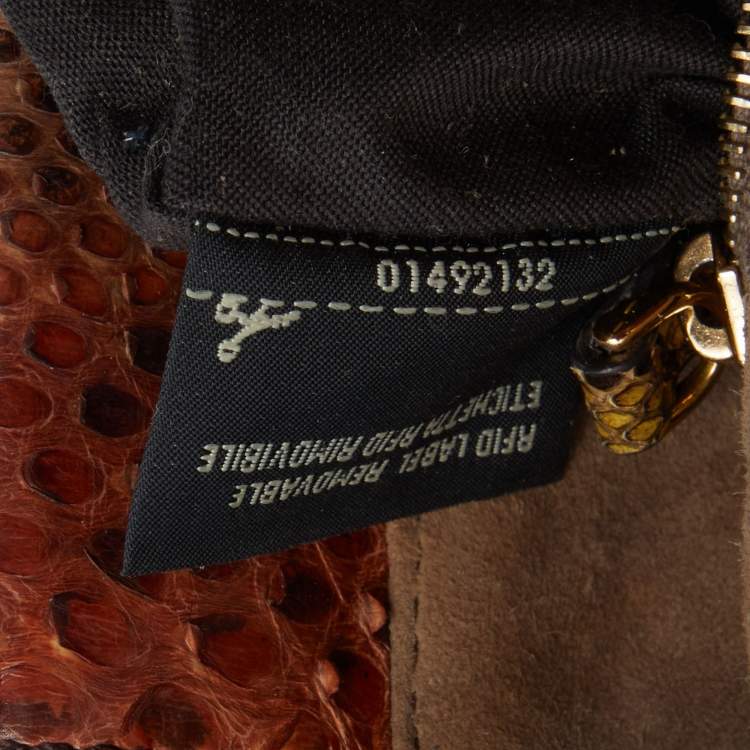 مملوكة مسبقًا Fendi Multicolor Python Mini Peekaboo Top Handle Bag