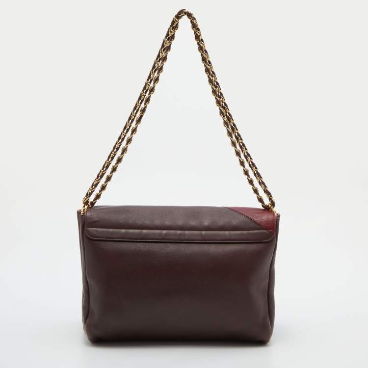 Pre Owned Fendi Multicolor Leather Claudia Chain Shoulder Bag