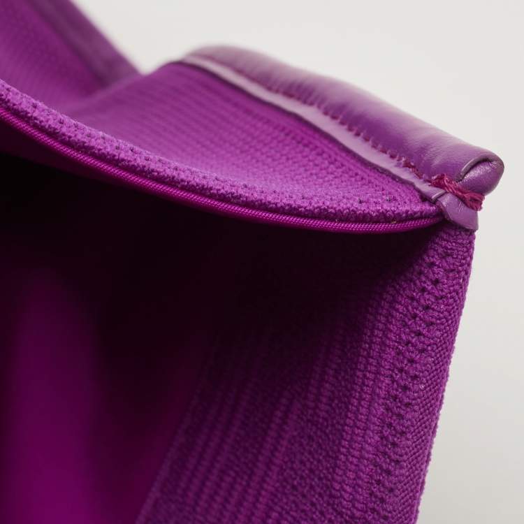 Pre Owned Fendi Fuchsia FF Fabric and Leather Medium Sunshine Tote