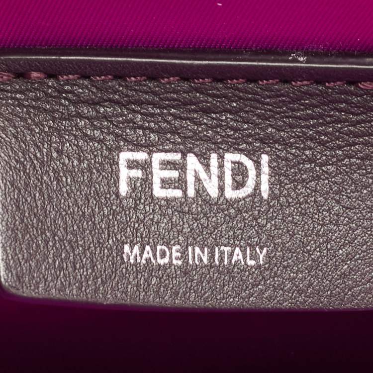 Pre Owned Fendi Fuchsia FF Fabric and Leather Medium Sunshine Tote