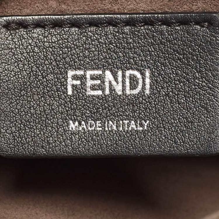 Pre Owned Fendi Multicolor Leather and Python Medium Kan I Top Handle Bag