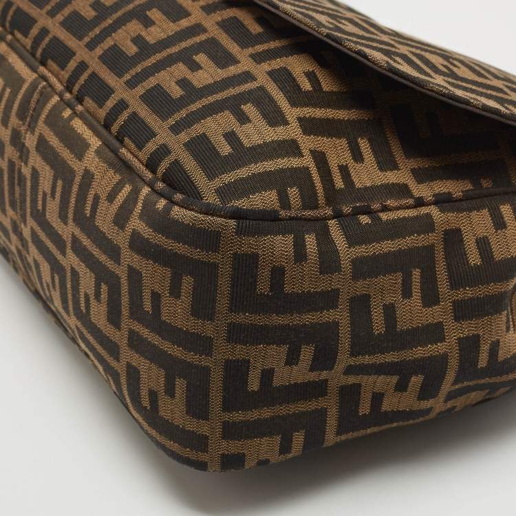 Pre Owned Fendi Tobacco Zucca Canvas Flap Crossbody Bag