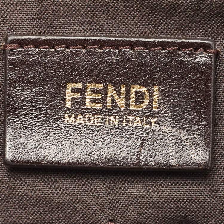 Pre Owned Fendi Tobacco Zucca Canvas Flap Crossbody Bag