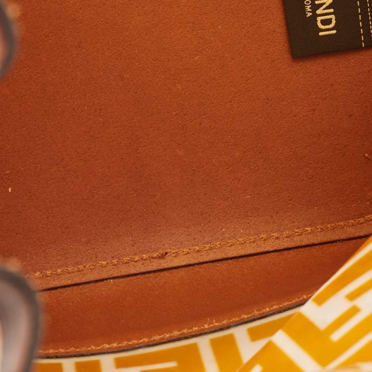 Pre Owned Fendi Orange/Brown Zucca PVC and Leather Mon Tresor Bucket Bag