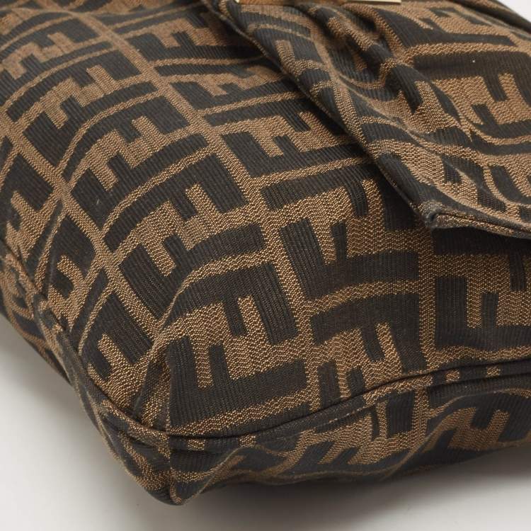 مملوكة مسبقًا Fendi Tobacco Zucca Canvas and Patent Leather Mia Flap Bag