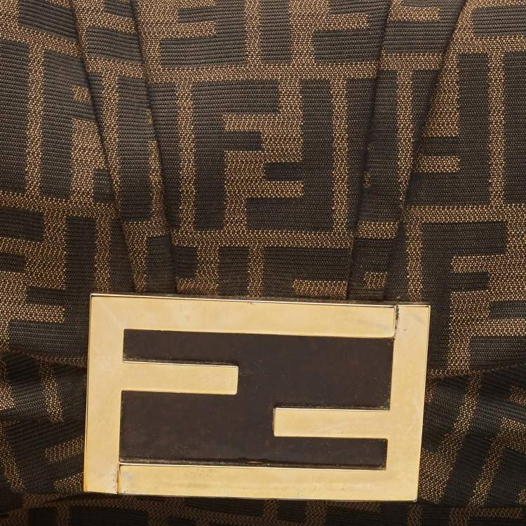مملوكة مسبقًا Fendi Tobacco Zucca Canvas and Patent Leather Mia Flap Bag