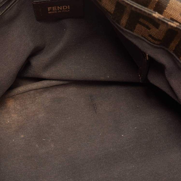 مملوكة مسبقًا Fendi Tobacco Zucca Canvas and Patent Leather Mia Flap Bag