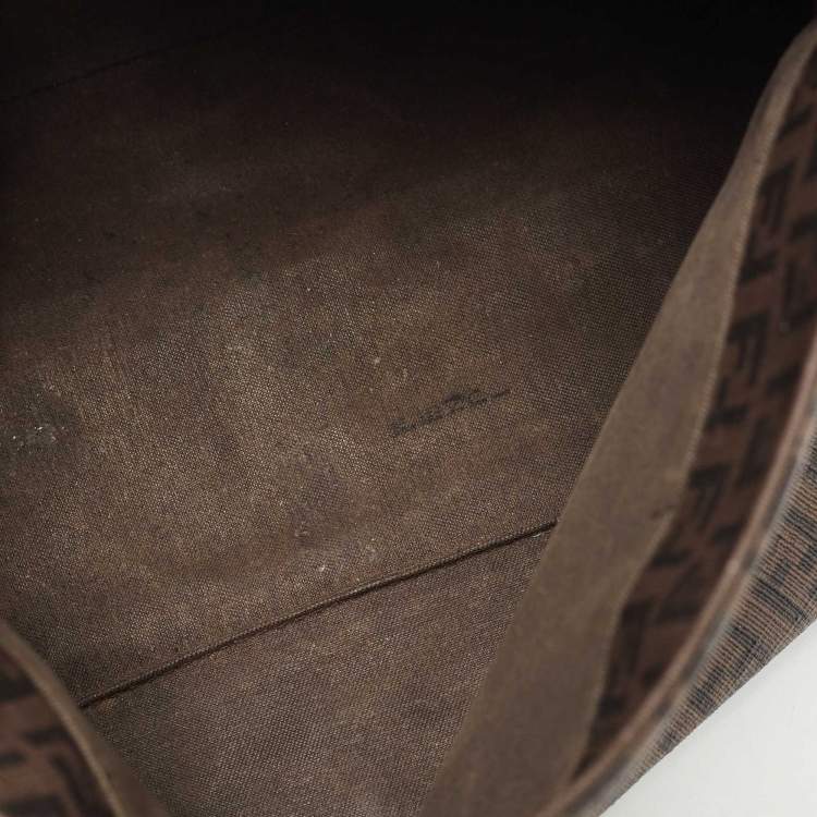 Pre Owned Fendi Tobacco Zuchinno Coated Canvas Mama Flap Shoulder Bag