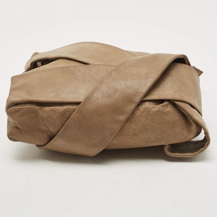 Pre Owned Fendi Beige Suede Hobo