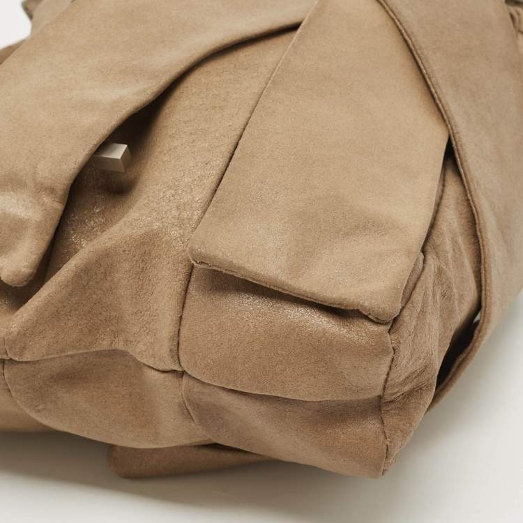 Pre Owned Fendi Beige Suede Hobo
