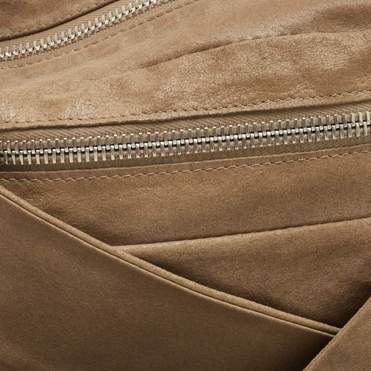 Pre Owned Fendi Beige Suede Hobo