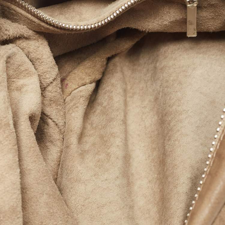 Pre Owned Fendi Beige Suede Hobo