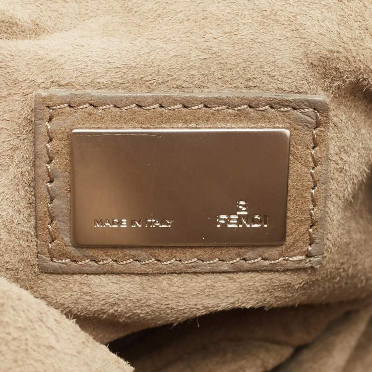Pre Owned Fendi Beige Suede Hobo