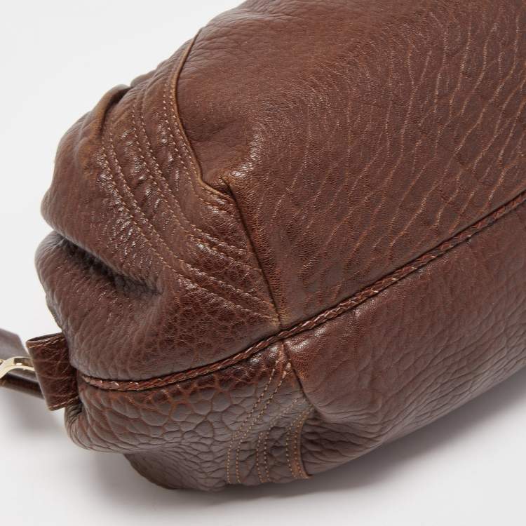 Pre Owned Fendi Brown Leather Baby Spy Bag