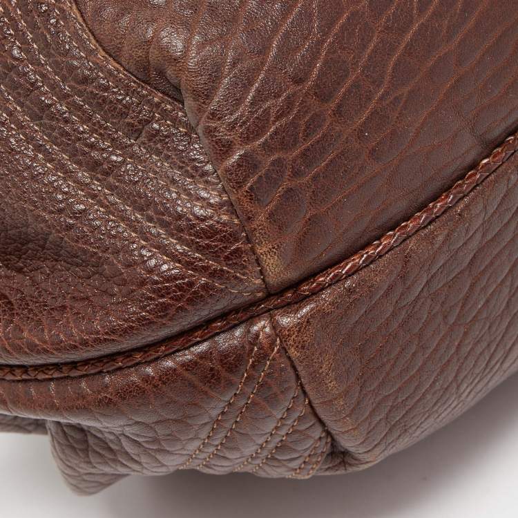 Pre Owned Fendi Brown Leather Baby Spy Bag