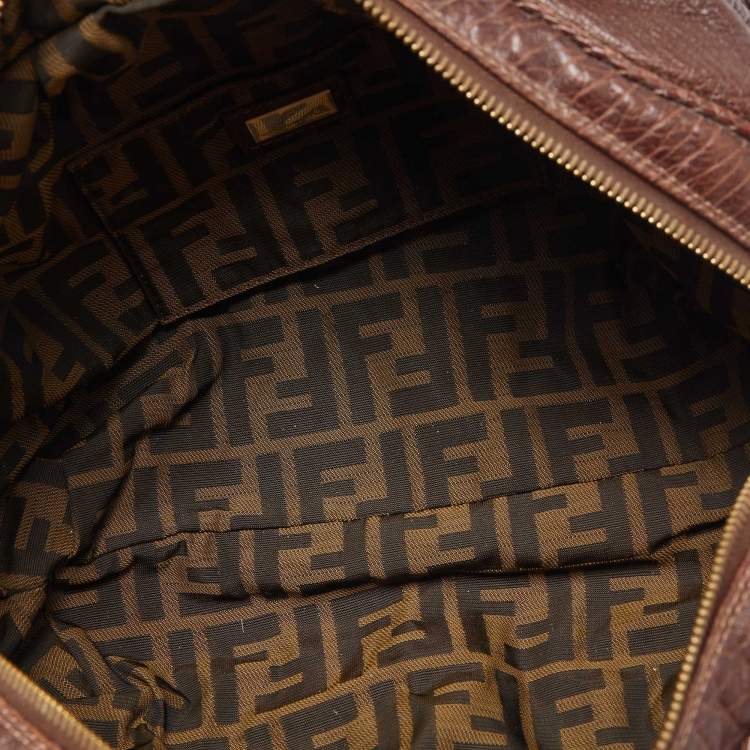 Pre Owned Fendi Brown Leather Baby Spy Bag