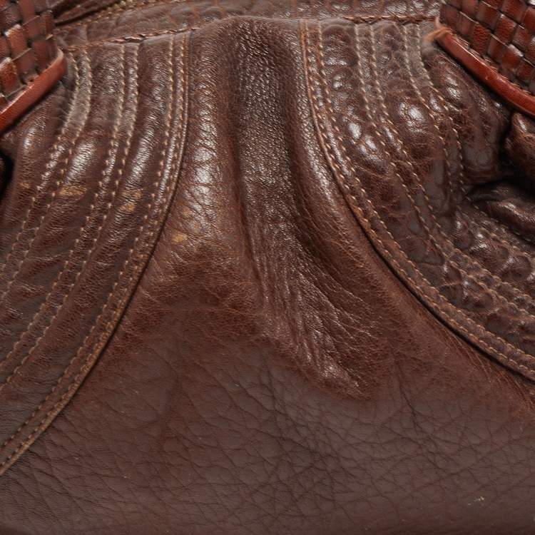 Pre Owned Fendi Brown Leather Baby Spy Bag