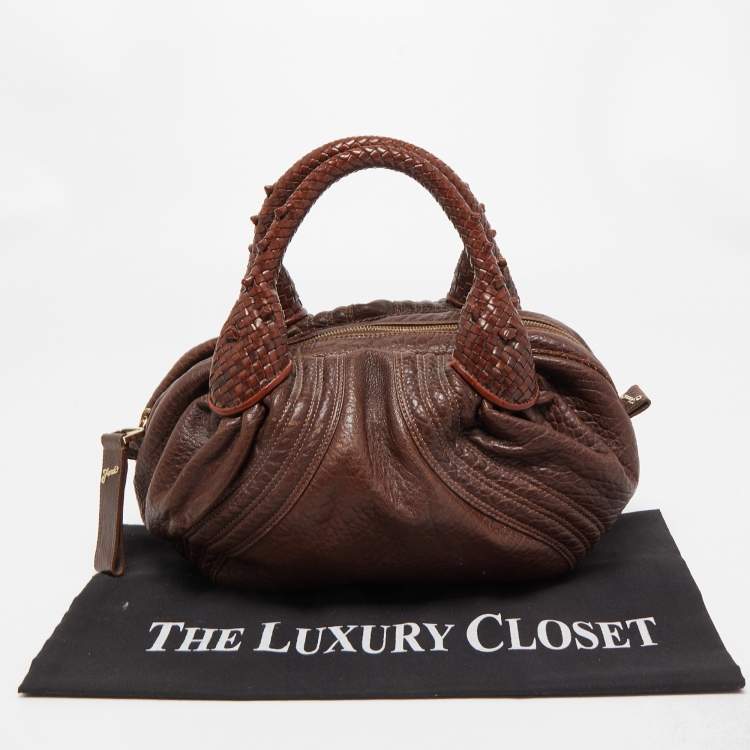Pre Owned Fendi Brown Leather Baby Spy Bag