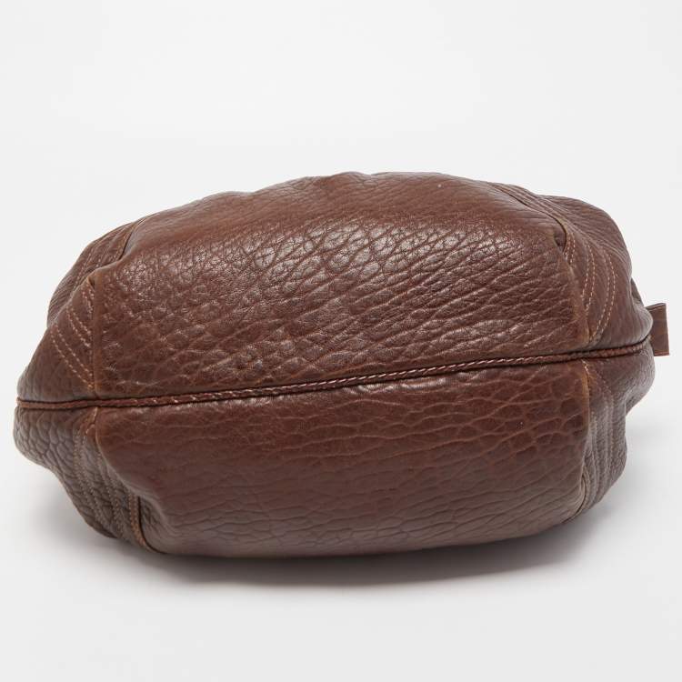 Pre Owned Fendi Brown Leather Baby Spy Bag