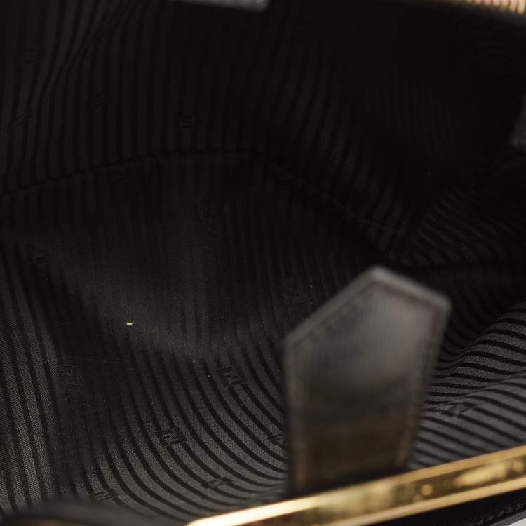 Pre Owned Fendi Black Leather Medium 2Jours Tote