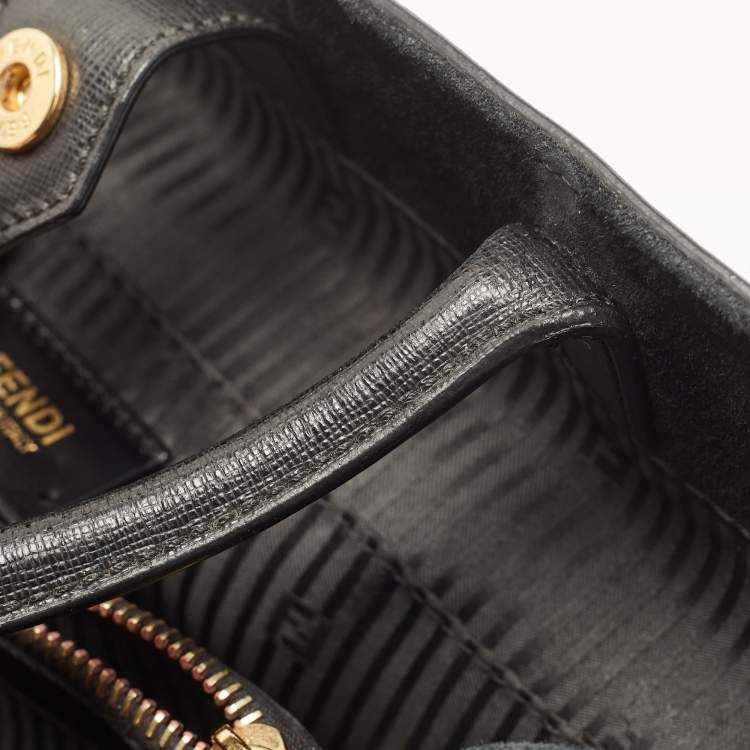Pre Owned Fendi Black Leather Medium 2Jours Tote