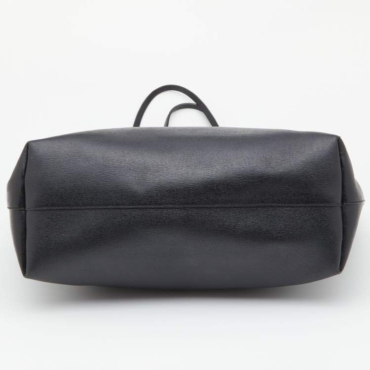 Pre Owned Fendi Black/Blue Leather Monster Roll Tote