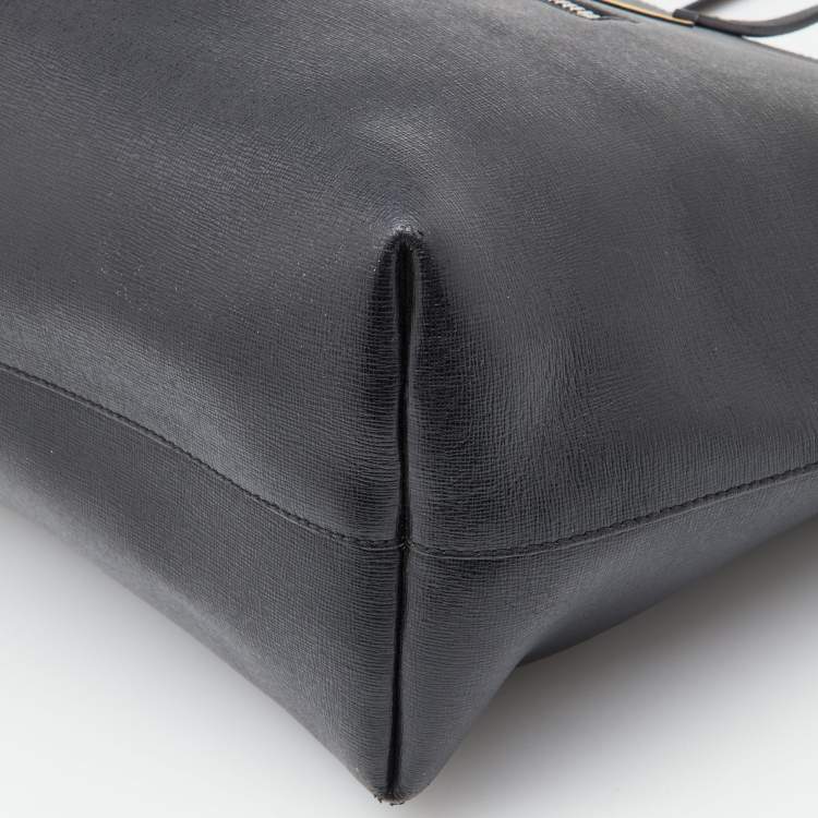 Pre Owned Fendi Black/Blue Leather Monster Roll Tote