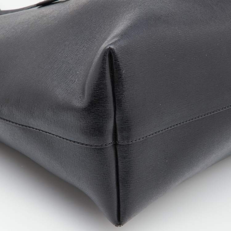 Pre Owned Fendi Black/Blue Leather Monster Roll Tote