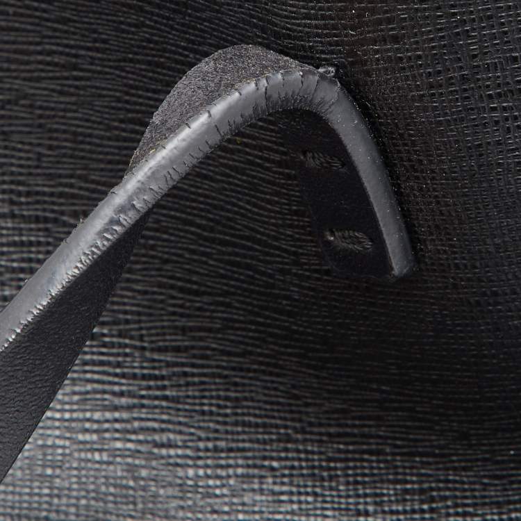 Pre Owned Fendi Black/Blue Leather Monster Roll Tote
