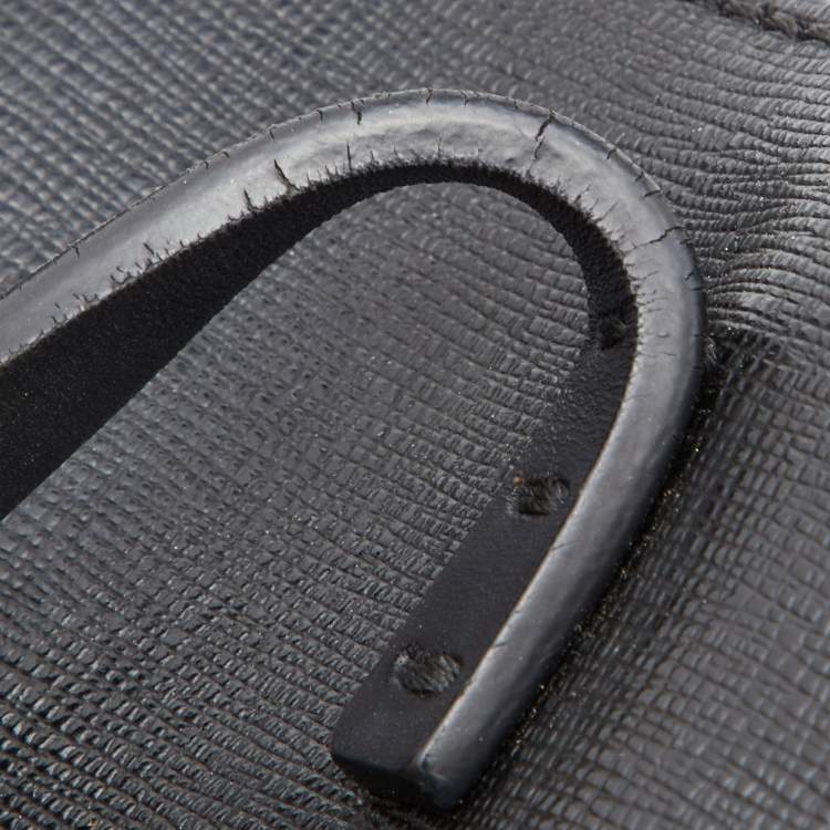 Pre Owned Fendi Black/Blue Leather Monster Roll Tote
