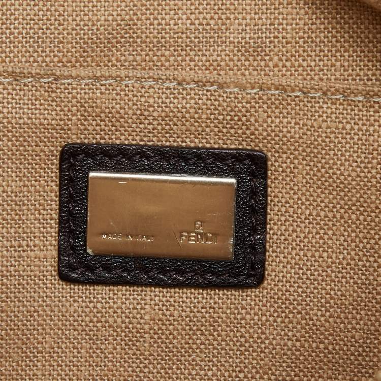 Pre Owned Fendi Brown Zucca Canvas and Leather Spy Hobo Bag