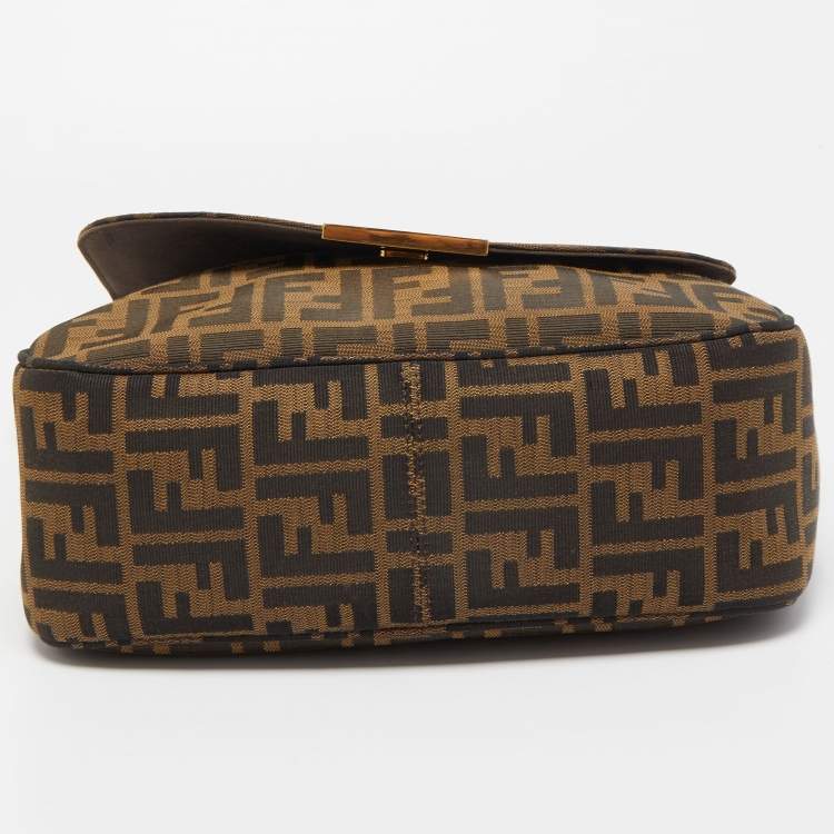 Pre Owned Fendi Tobacco Zucca Canvas Messenger Bag