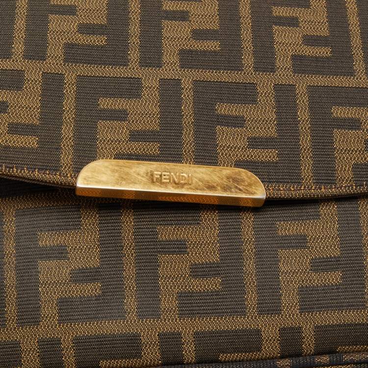 Pre Owned Fendi Tobacco Zucca Canvas Messenger Bag
