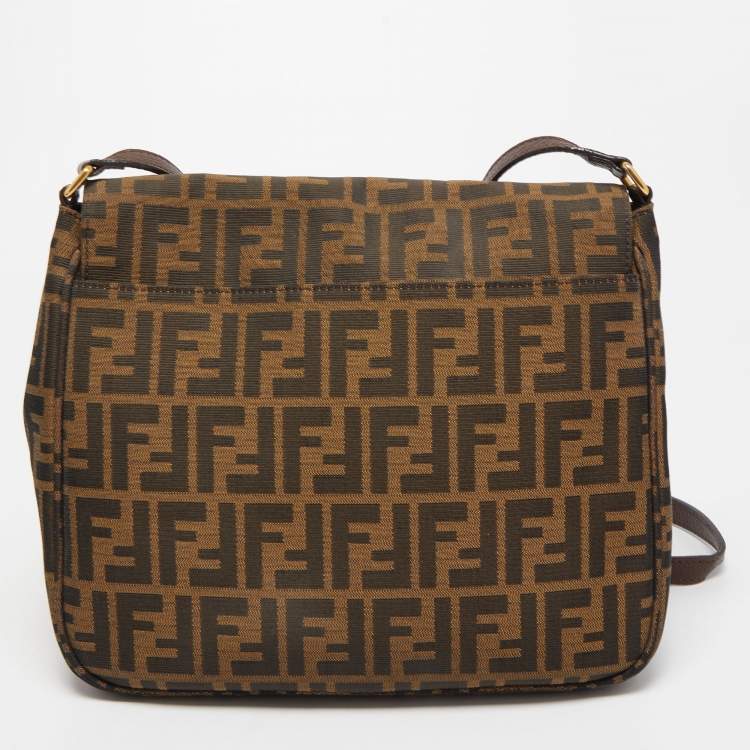 Pre Owned Fendi Tobacco Zucca Canvas Messenger Bag