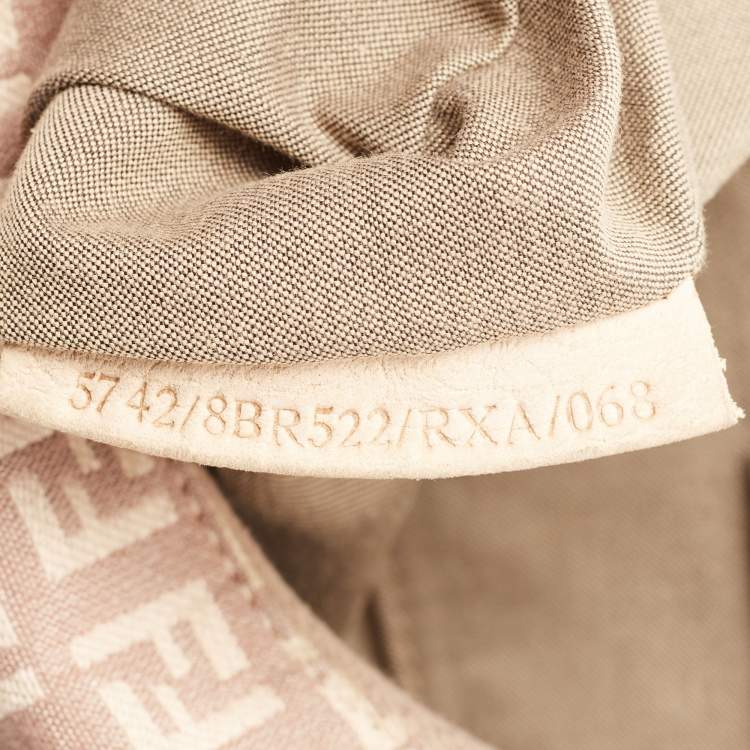 Pre Owned Fendi Beige/Pink Zucchino Canvas Sweet Hobo 