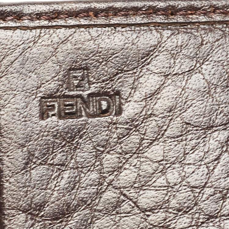 Pre Owned Fendi Tobacco Zucca Canvas and Leather FF Flap Continental Wallet