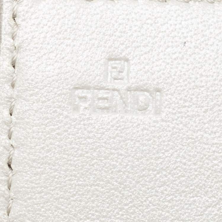 Pre Owned Fendi Silver Textured Leather Logo Flap Continental Wallet