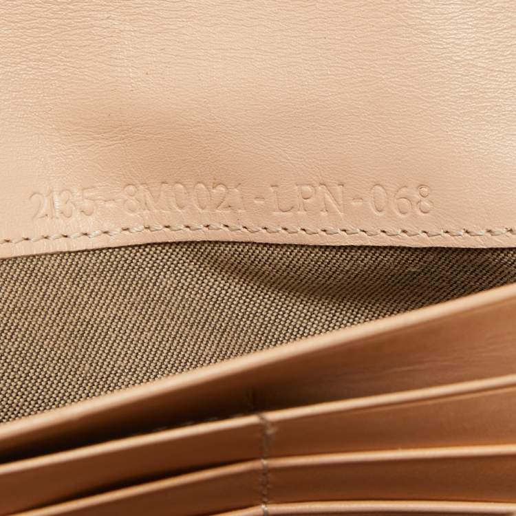 Pre Owned Fendi Light Pink Zucchino Canvas and Leather Forever Flap Continental Wallet