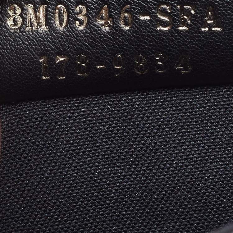 Pre Owned Fendi Metallic Dark Grey Leather Crystal Stud Tube Wallet On Chain
