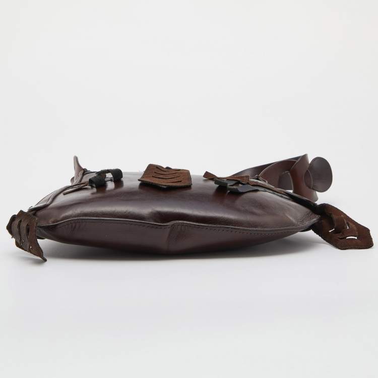 Pre Owned Fendi Brown Leather Oyster Hobo