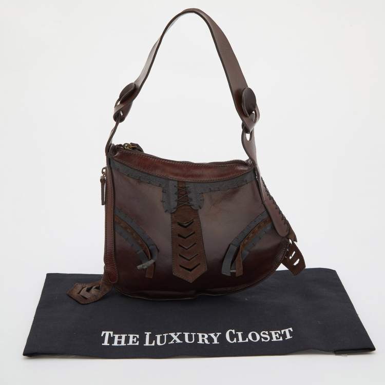 Pre Owned Fendi Brown Leather Oyster Hobo