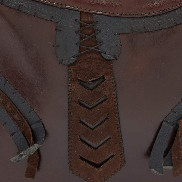 Pre Owned Fendi Brown Leather Oyster Hobo