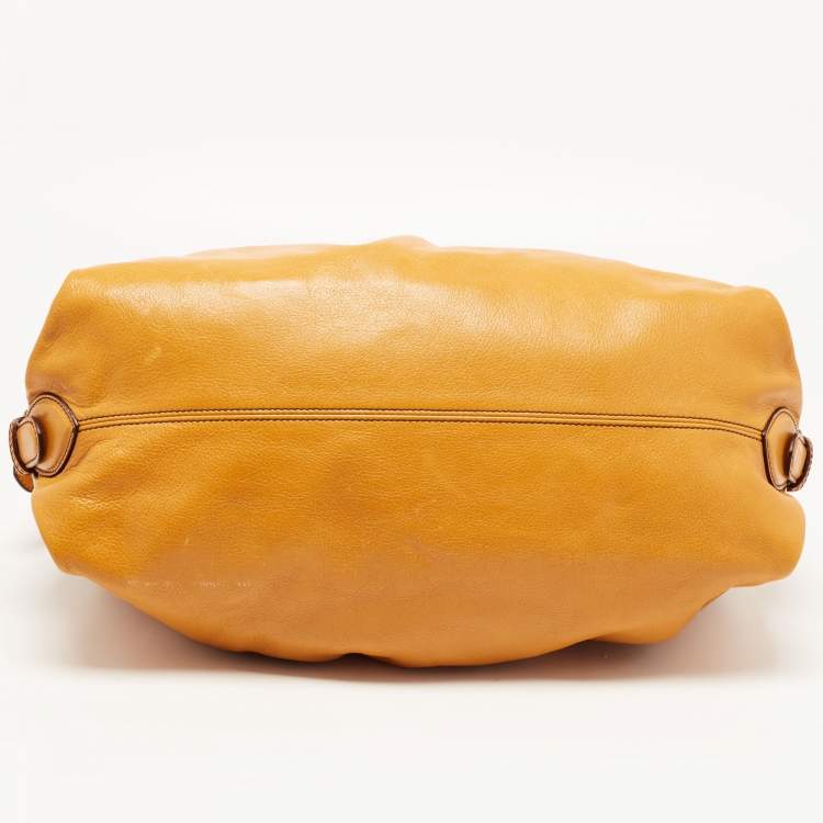 Pre Owned Fendi Tan Leather Frame Hobo