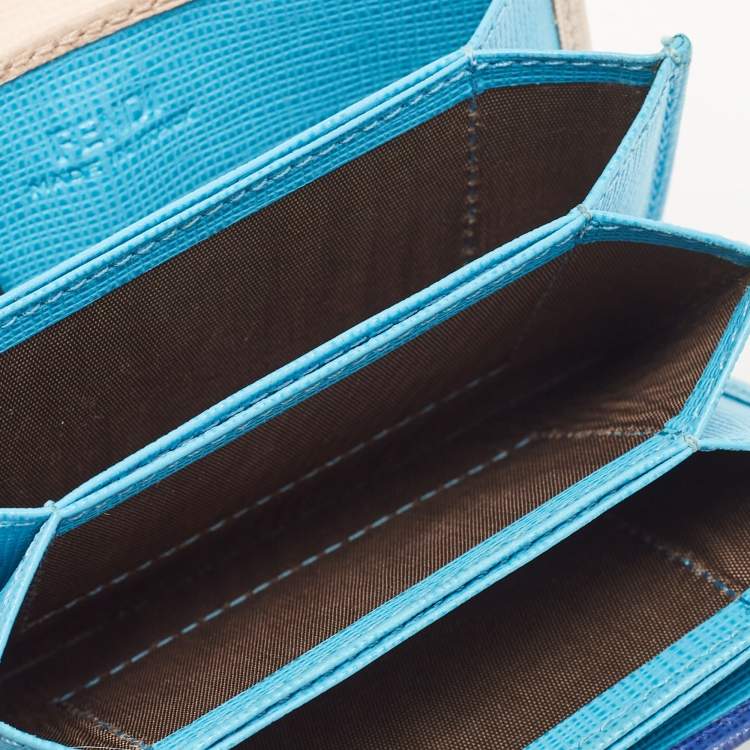 Pre Owned Fendi Tri Color Leather Gusset Card Holder