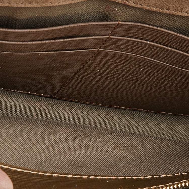 Pre Owned Fendi Gold Laminated Leather Tube On Chain Wallet