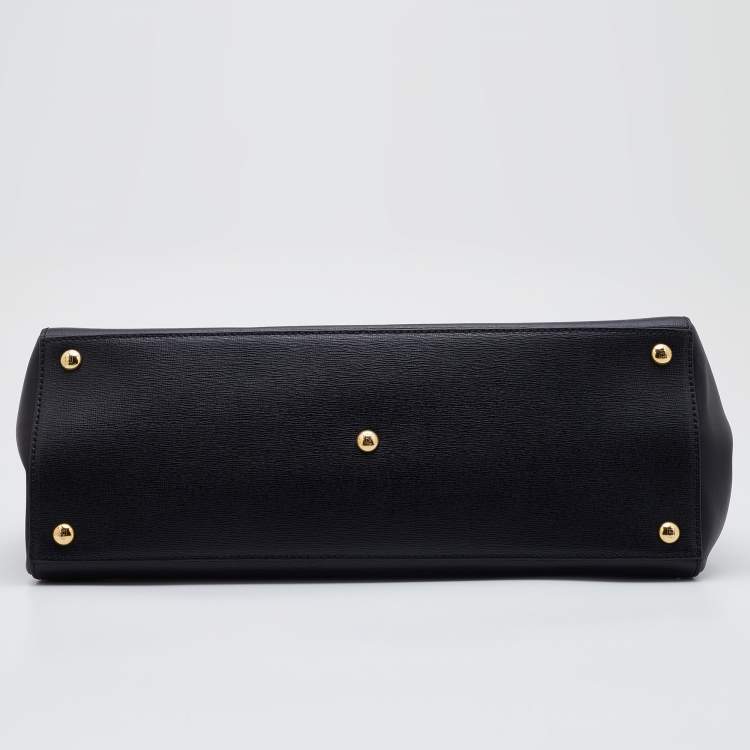 Pre Owned Fendi Black Leather Medium 2Jours Tote