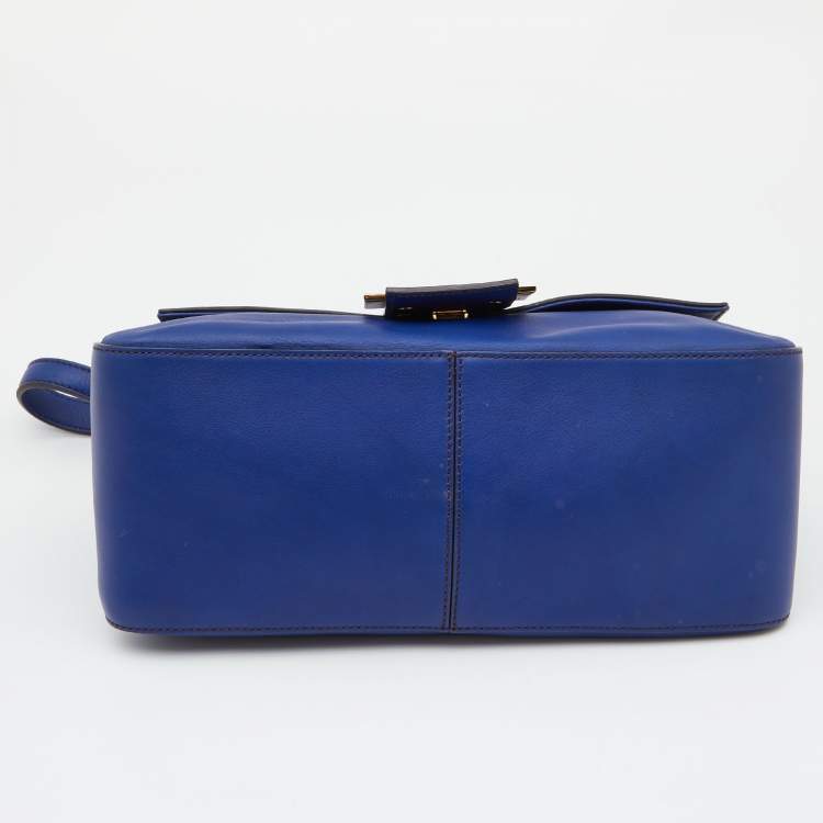 Pre Owned Fendi Blue Leather Mama Forever Shoulder Bag