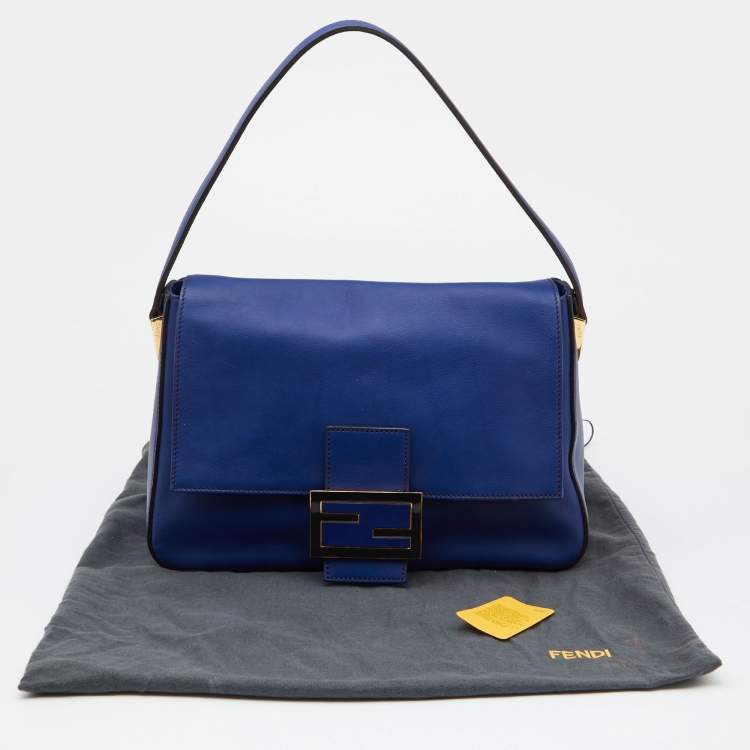 Pre Owned Fendi Blue Leather Mama Forever Shoulder Bag