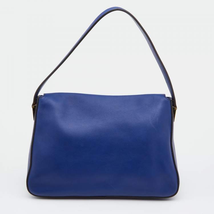 Pre Owned Fendi Blue Leather Mama Forever Shoulder Bag