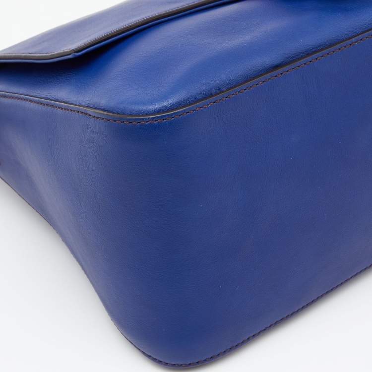 Pre Owned Fendi Blue Leather Mama Forever Shoulder Bag